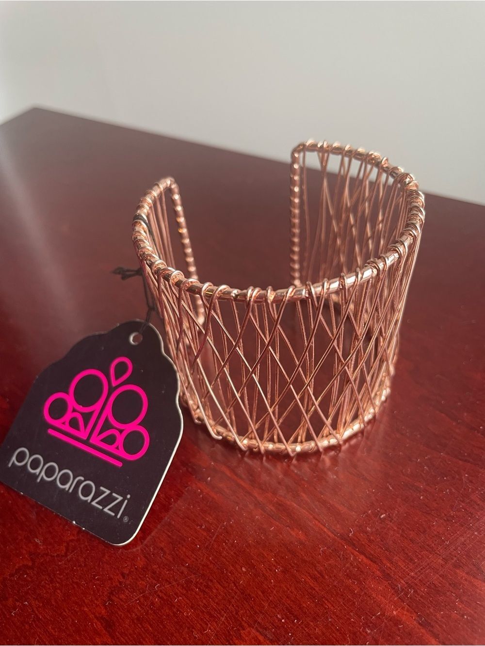 NWT Paparazzi Rose Gold Woven Wire Cuff Bracelet